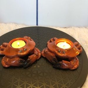 Crabby Tealight Votive Holders Set of 2